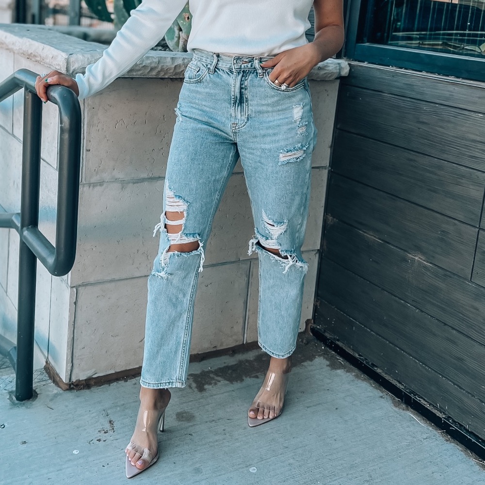 Light Wash Girlfriend Jeans